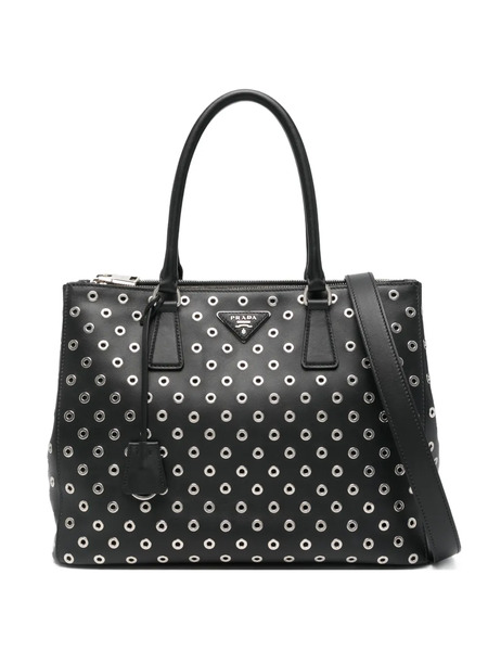  Prada Eyelet Tote Bag - Black 