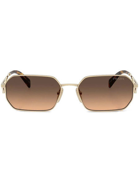  Prada Eyewear Gradient Rectangle-shape Sunglasses - Gold 