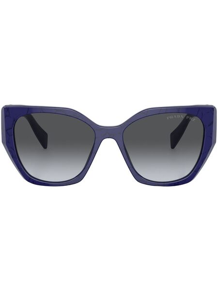  Prada Eyewear Logo Cat-eye Frame Sunglasses - Blue 