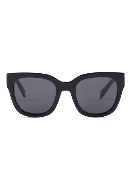  Prada Eyewear Logo Cat-eye Sunglasses - Black 