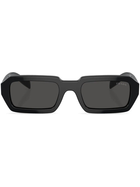  Prada Eyewear Logo-lettering Rectangular Sunglasses - Black 