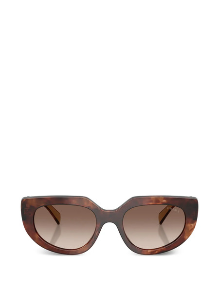  Prada Eyewear Patterned Geometric Sunglasses - Brown 