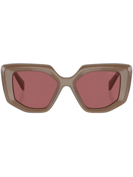  Prada Eyewear Prada Pr 14zs Oversize Frame Sunglasses - Brown 