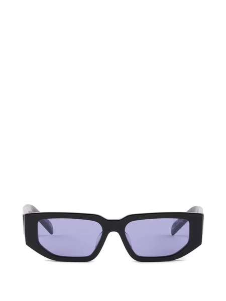 Prada Eyewear Triangle-logo Rectangle-frame Sunglasses - Black 