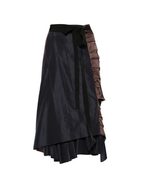  Prada Faille Patchwork Midi Skirt - Blue 