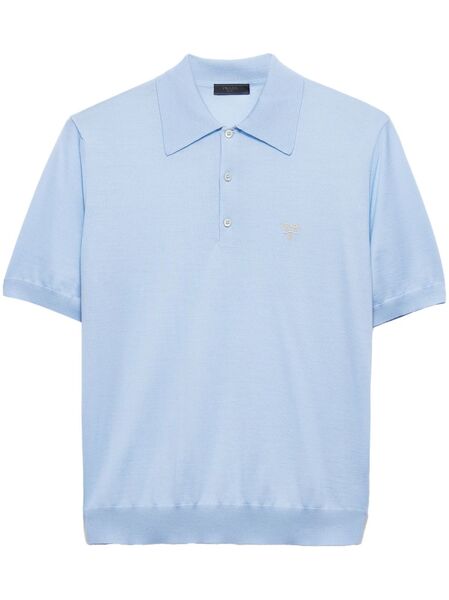  Prada Fine Wool Polo Shirt - Blue 