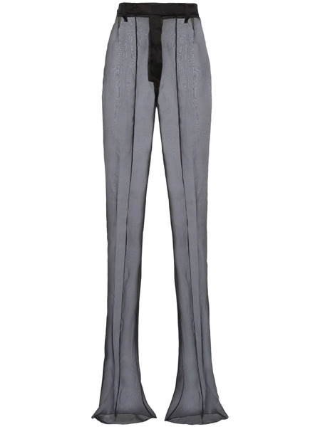  Prada Flared Organza Trousers - Black 