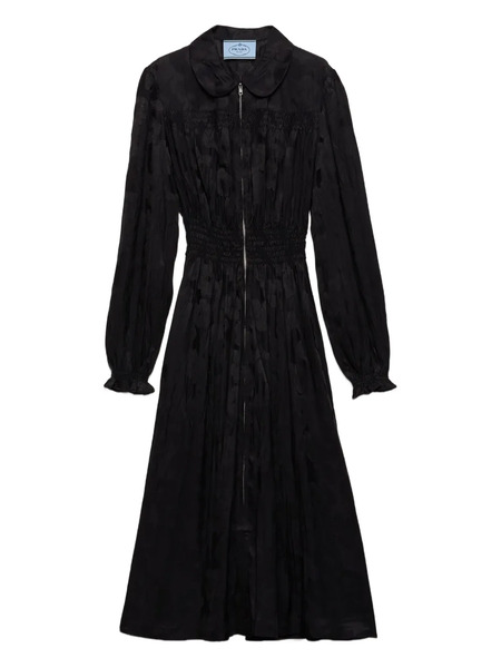  Prada Floral Jacquard Midi Dress - Black 