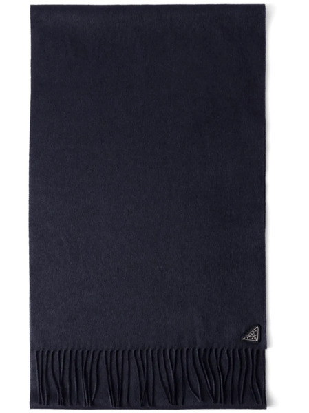  Prada Fringed Silk-cashmere Scarf - Blue 