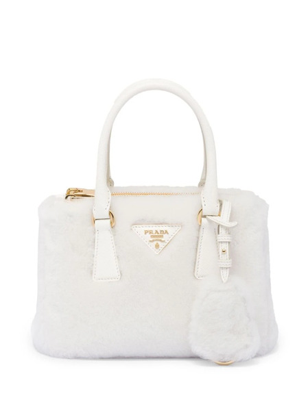  Prada Galleria Shearling Mini Bag - White 
