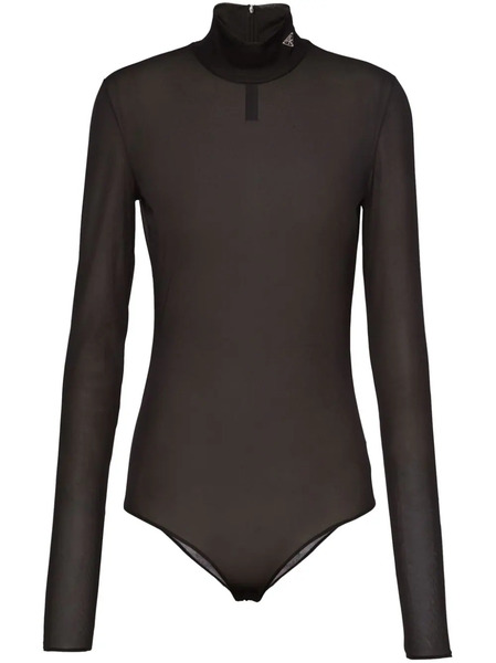  Prada Gazar Triangle-logo Bodysuit - Black 