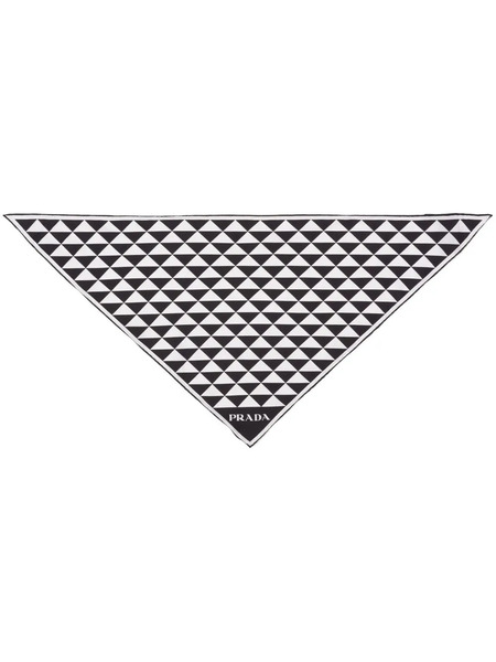  Prada Geometric-print Silk Scarf - Black 