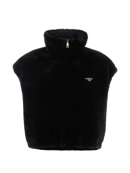  Prada High-neck Zipped Gilet - Black 