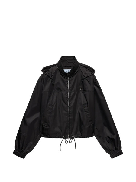  Prada Hooded Zip-up Jacket - Black 
