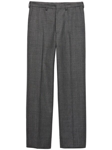  Prada Houndstooth Wool Trousers - Grey 