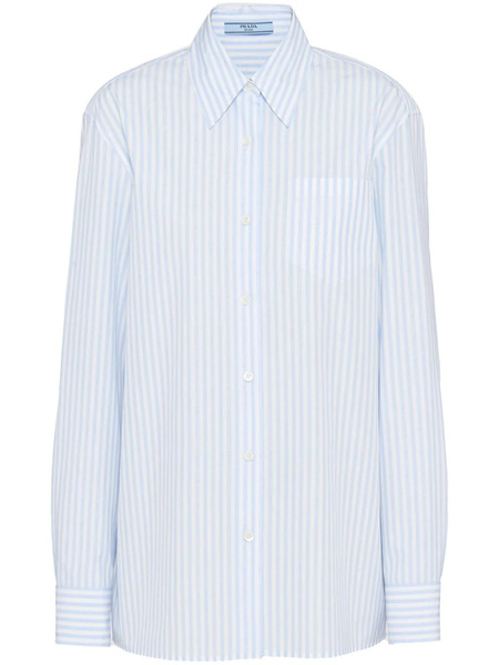  Prada Jacquard Poplin Shirt - White 