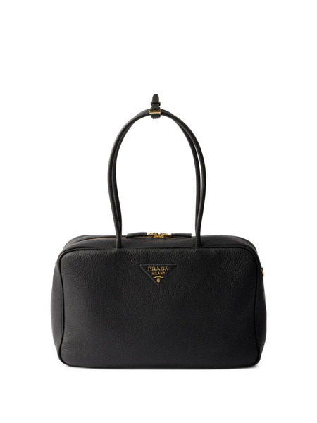  Prada Large Leather Tote Bag - Black 