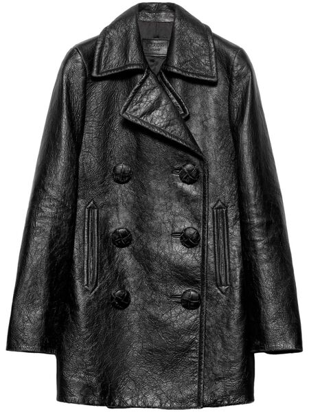  Prada Leather Coat - Black 
