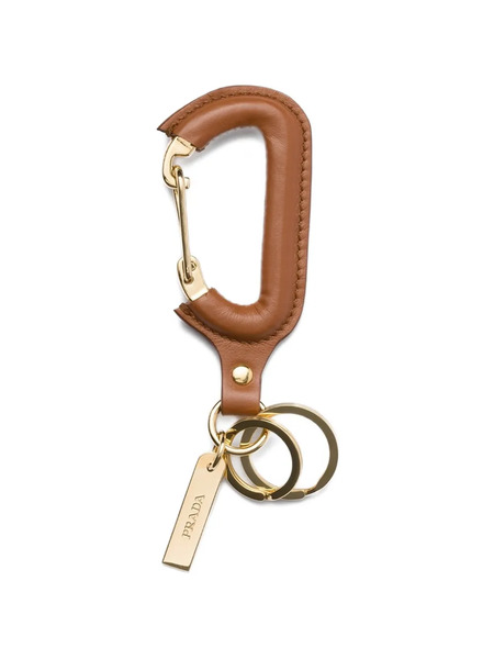  Prada Leather Keychain - Brown 