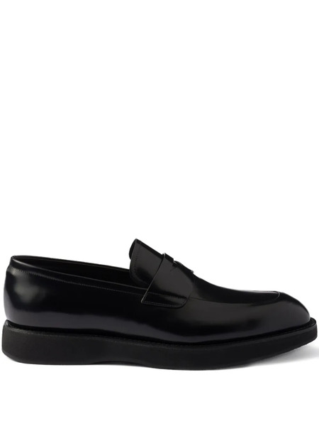  Prada Leather Penny Loafers - Black 