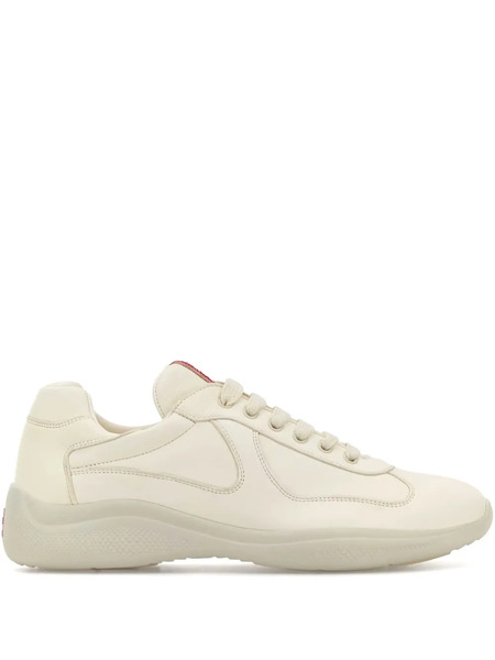  Prada Leather Sneakers - Neutrals 