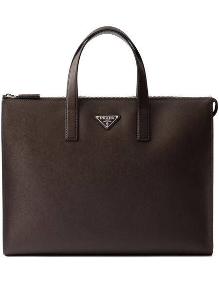  Prada Leather Tote Bag - Brown 