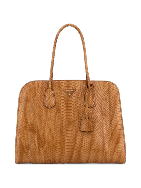  Prada Leather Tote Bag - Orange 