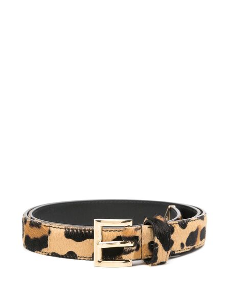  Prada Leopard-panel Belt - Neutrals 