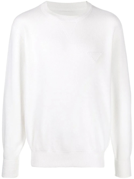 Prada Logo-appliqué Sweater - White 