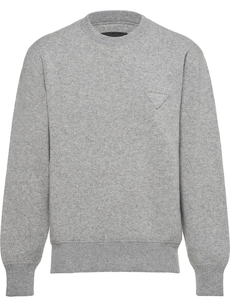  Prada Logo-appliqué Sweatshirt - Grey 