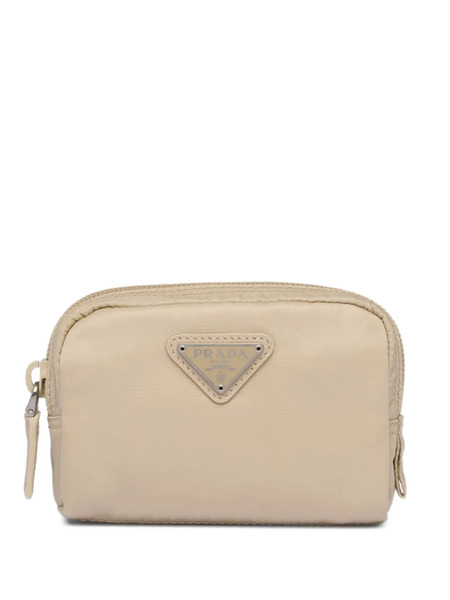  Prada Logo-detail Zip Micro Pouch - Neutrals 