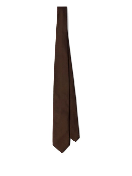  Prada Logo-embellished Satin Tie - Brown 
