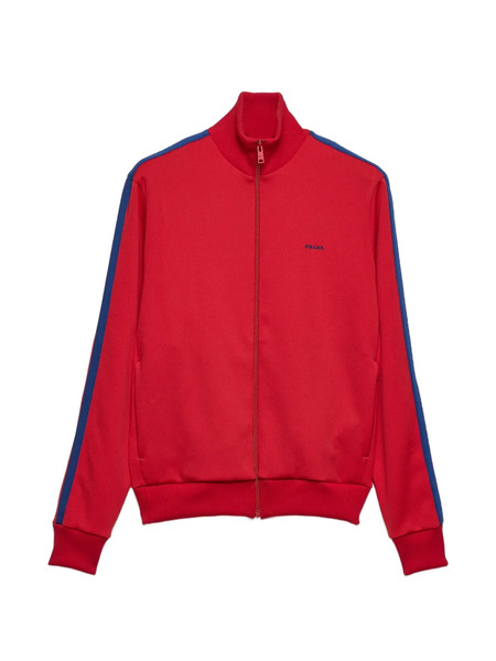  Prada Logo-embroidered Zip-up Sweatshirt 
