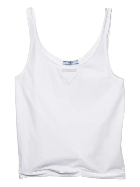  Prada Logo-patch Tank Top - White 