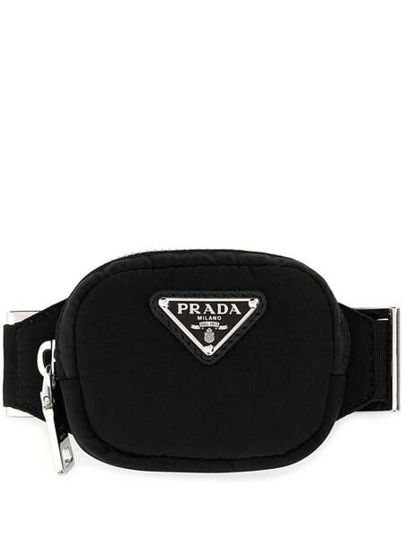  Prada Logo-plaque Belt Bag - Black 