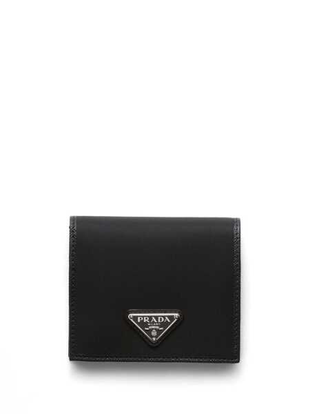  Prada Logo-plaque Bi-fold Wallet - Black 