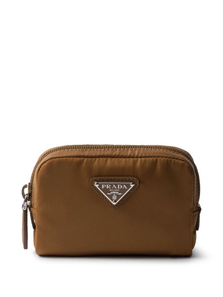  Prada Logo-plaque Make Up Bag - Brown 