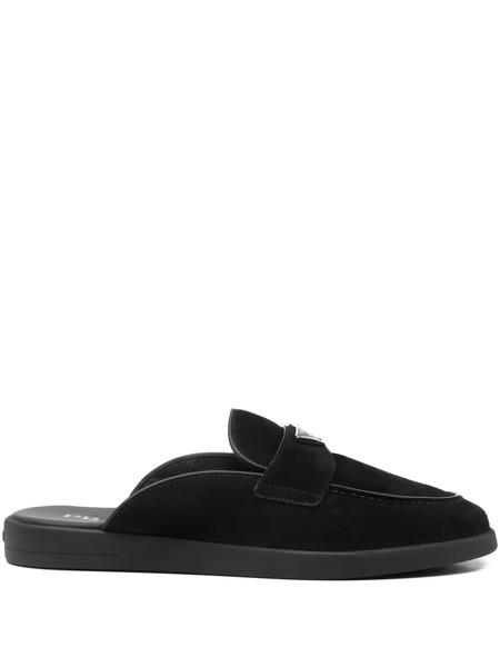  Prada Logo-plaque Mules - Black 