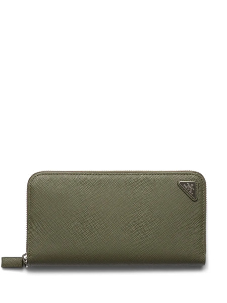 Prada Logo-plaque Saffiano Leather Wallet - Green 