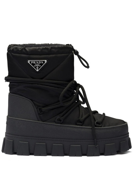  Prada Logo-plaque Snow Boots - Black 