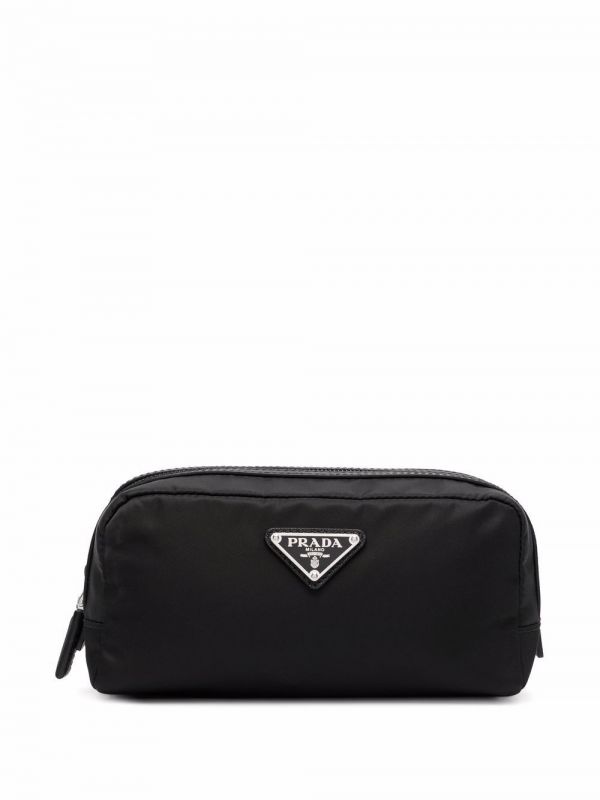  Prada Logo-plaque Wash Bag - Black 