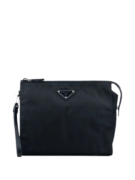  Prada Logo-plaque Wash Bag - Black 