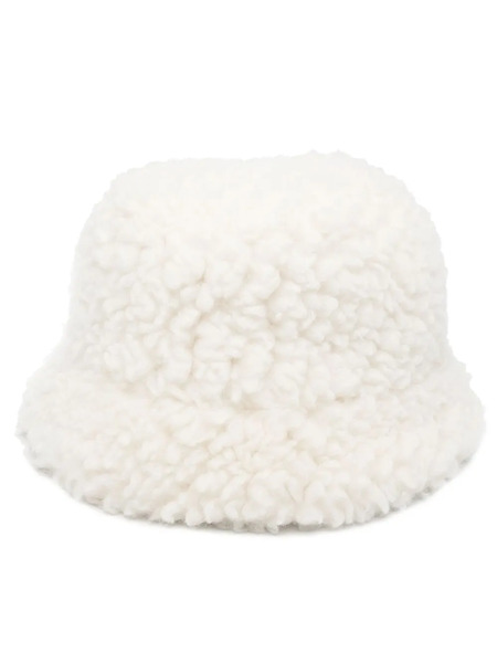  Prada Logo-plaque Wool-blend Bucket Hat - White 