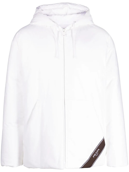  Prada Logo-print Hooded Down Jacket - White 