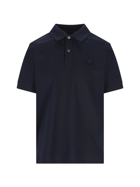  Prada Logo-triangle Polo Shirt - Blue 