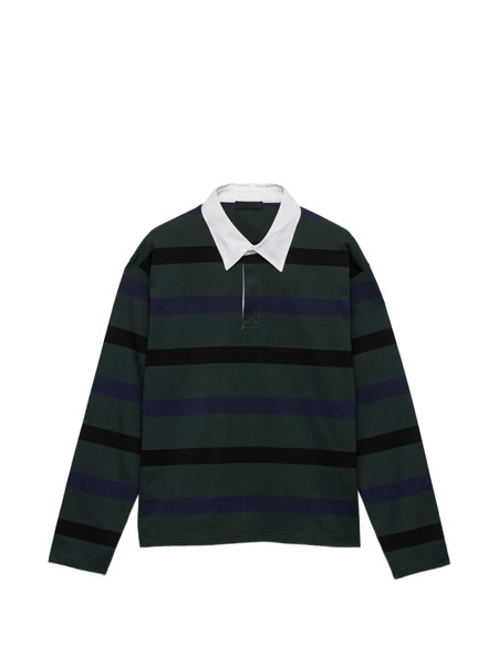  Prada Long-sleeved Cotton Polo Shirt - Green 