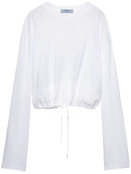  Prada Long-sleeved Jersey T-shirt - White 