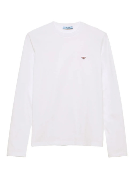 Prada Long-sleeved Jersey T-shirt - White 