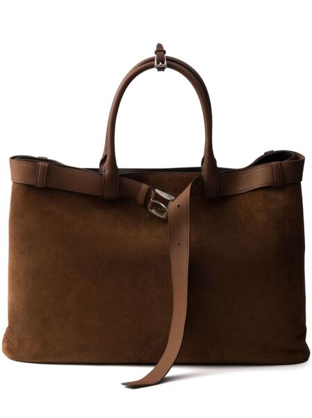  Prada Medium Prada Buckle Tote Bag - Brown 
