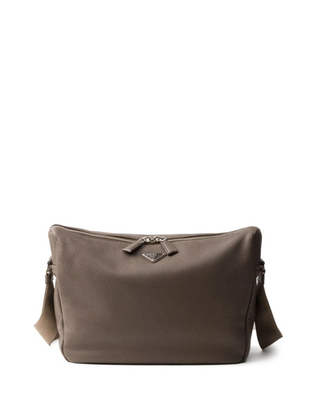  Prada Medium Leather Shoulder Bag - Grey 